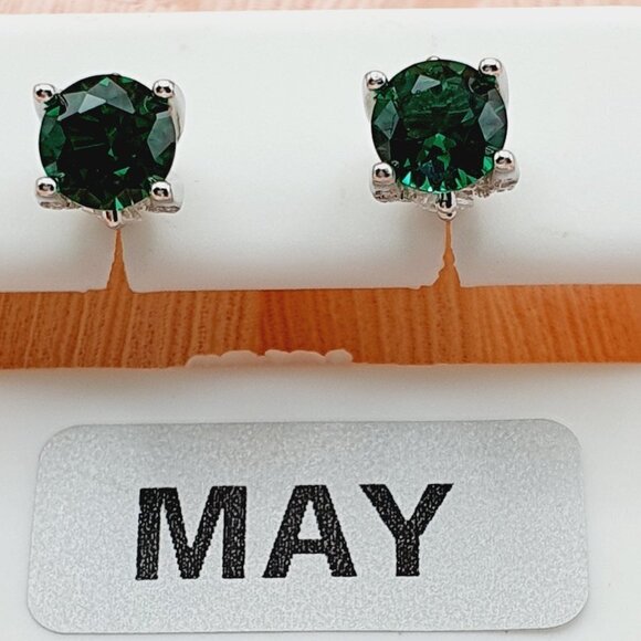 Birthstone S925 Sterling Silver CZ Stud Earrings for Women/Girl, US1925… - Picture 10 of 15